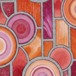 Ólomüveg színes körös öntapadós üvegtapéta – 67,5 cm