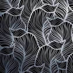 BAANA LEAVES NEGATIVE ALUMÍNIUM LUXURY METALLICS fémhatású öntapadós tapéta