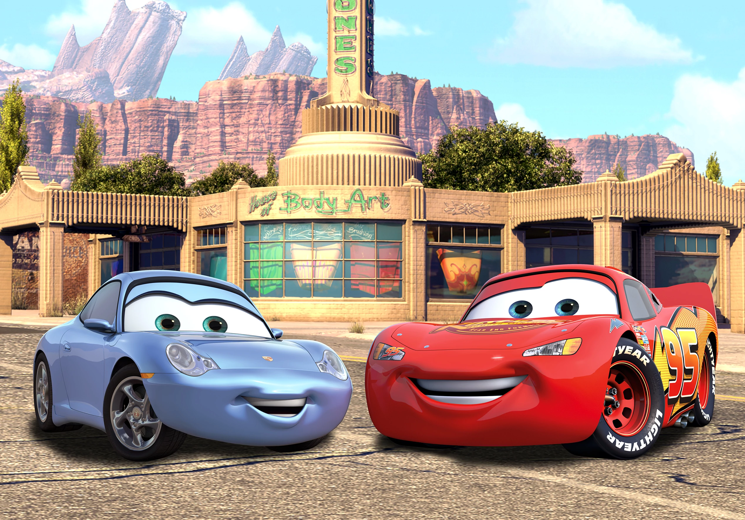 Villám Mcqueen és Sally Carrera poszter
